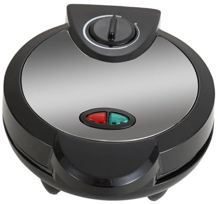 Ronyme Gaufrier électrique antiadhésif rond en acier inoxydable de 22,9 cm avec contrôle de la température pour sandwichs et petits déjeuners