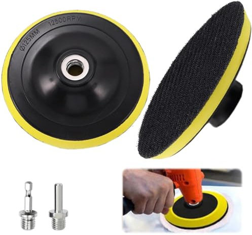 Alriedy Sanding Disc Set 5 Pieces for Angle Grinder & Drill: 3 x 125 mm (M14) for Bosch/Small Machines, 2 x 75 mm Velcro Polishing Pads, Compatible with Sanding Pads & Polishing Pads, Ideal for Fine