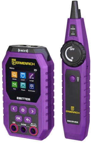 Ermenrich Ping SM75 2-in-1 LAN-Kabeltester Multimeter RJ45 NCV Flash PoE-Test Polarität CAT5E/6/6A AC DC Widerstand Kontinuität Kapazität Frequenzdetektor
