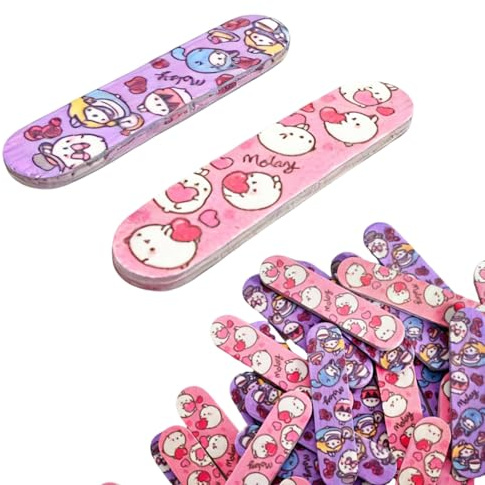 50 Pcs Mini Limas De Uñas Profesionales, PortáTil Doble Cara Lima Uñas, Adecuado Para Cuidados Profesionales Y Uso Doméstico(Colores Aleatorios, 9x2 Cm)