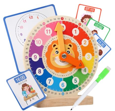 Ysyqkn Lernuhr Aus Holz – Ein Pädagogisches Spielzeug für Kinder, Jungen Und Mädchen