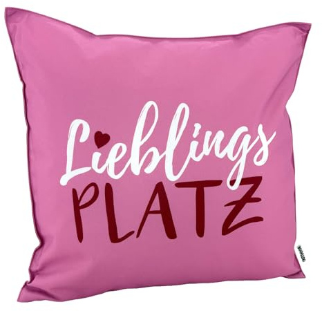 heimtexland ® Outdoorkissen 45x45 Dekokissen Outdoor Garten Lounge Deko Kissen Typ839 Lieblingsplatz 2 Rosa