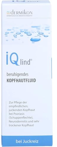 iQlind beruhigendes Kopfhautfluid zur Pflege der empfindlichen, juckenden Kopfhaut bei Psoriasis (Schuppenflechte), Neurodermitis und sehr trockener Kopfhaut, 50 ml Lösung