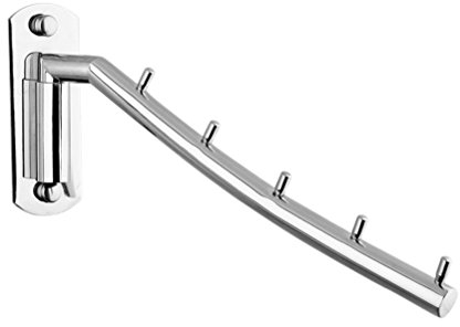 Percha de pared para ropa, plegable, giratoria, acero inoxidable, con soporte para brazo basculante
