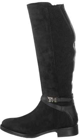 Tommy Hilfiger TH Hardware Mix Longboot, Stivali Alti Donna, Nero (Black 990), 36 EU