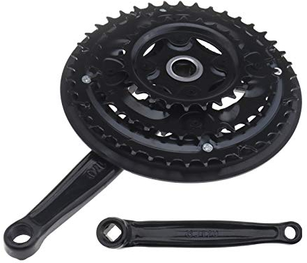 The Lord of the Tools Mountain Bike Triple Crankset Kit 170mm Crank Arm Black 42/34/24T Chainrings With Bottom Bracket Fit For 5/6/7/8 Speed Most MTB Replacement Accessories