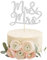 Gyufise 1 Stück Silber Glitzer Mr Mrs Kuchendekoration Love Mr Mrs Kuchendekoration Hochzeit Cucpake Topper Brautdusche Kuchen Dekorationen Party Zubehör