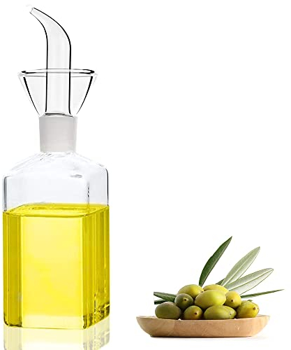 Bugucat Bouteille en Verre 250 ML,Bouteille pour Huile d'olive et Vinaigre avec système anti-gouttes,huillier de capacité Idéale pour Verser de l'huile et d'autres Liquides, Facile à Nettoyer