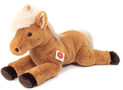 Teddy Hermann 90275 Pferd liegend 48 cm, Kuscheltier, Plüschtier mit recycelter Füllung