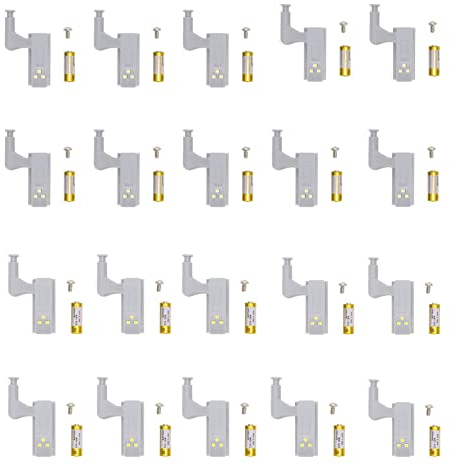 Scharnier-LED-Licht, 10 Sets 3 LED-Lampe, Universal-Perlen, Schrank, Schrank, ABS, Passender Akku für Moderne Küche, Zuhause, Lampe, Kühles Weiß(#2)