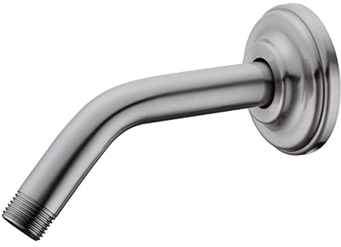 15,2 cm abgewinkelter Duscharm mit Flansch, Edelstahl, Wandmontage, Verlängerungsarm für oberen Duschkopf, gebürstetes Nickel