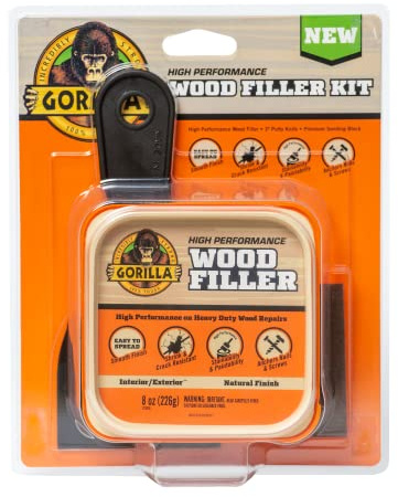 Gorilla All Purpose Wood Filler Wood Repair Kit with Putty Knife and Sanding Block