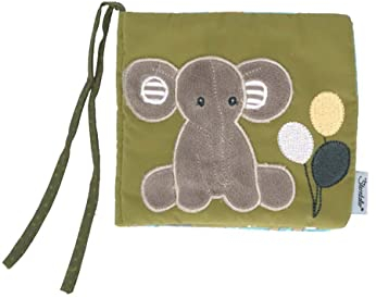 Sterntaler Baby Unisex Spielbuch Baby Stoff Spielbuch Elefant Eddy - Raschelbuch, Kuschelbuch, Knisterbuch - mittelgrün