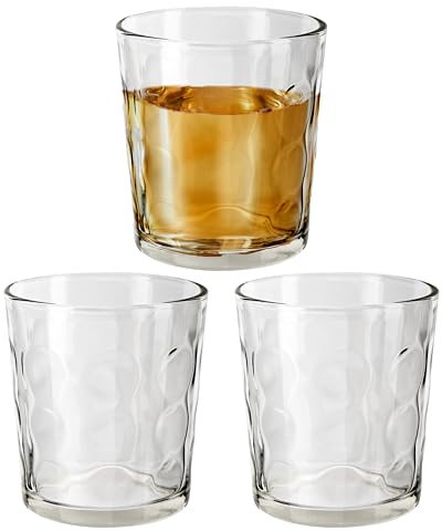 HOMESHOPA Shorts Glass Tumblers, 3 Pack 255ml (9oz) Drinking Clear Pebble Whisky Cocktail Glasses, Transparent Glassware Drinkware Tumbler, Perfect for Home, Restaurants and Kitchen, Dishwasher Safe