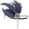 IYOU 1920er Jahre Feder Flapper Kopfschmuck Blau Kristall Gatsby Stirnband Abschlussball Hochzeit Haarschmuck für Damen