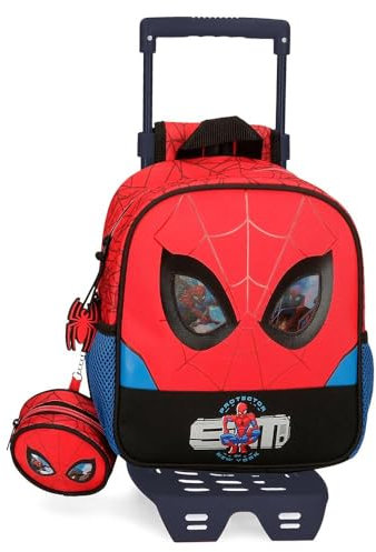 Marvel Spiderman Protector Vorschulrucksack mit rotem Trolley 23x25x10 cm Polyester 5,75L