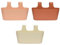 ENGELLAND 3 x Blumenkasten zum Auf-Hängen, Farbmix: Apricot, Rotbraun, Beige, Blumentopf, oval, Balkon, Übertopf, Pflanzkasten, mit Wasserspeicher/Wasserauffangschale