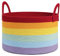 Goodpick Aufbewahrungskorb, Wäschekorb, Korb Geflochten Baby Spielzeug Korb Kinderzimmer Aufbewahrungsboxen Stoff Wäschekorb Groß Badezimmer Organizer, 51x32cm, Regenbogen
