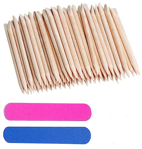 Palitos de Madera para Uñas,100 PCS Palos de Madera Naranja Palos Madera Uñas Palitos de Naranjo Manicura Cutículas Naranja para Manicura