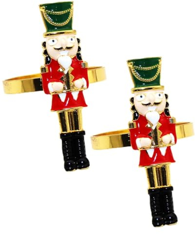 Gadpiparty 2pcs Christmas Nutcracker Napkin Elegant Table Decor for Home Restaurant Events Reusable Buckles for Formal Casual Gatherings Unique Centerpiece Design