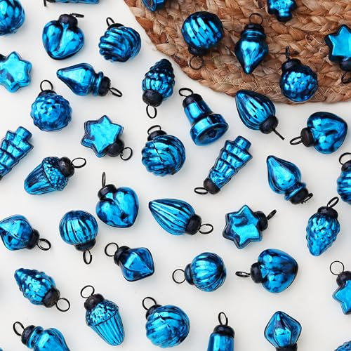 25 Turquoise Christmas Ornaments- Vintage Christmas Decoration- Turquoise Christmas Tree Ornaments- Turquoise Christmas Tree Decorations- Mini Ornaments- Turquoise Christmas Ball