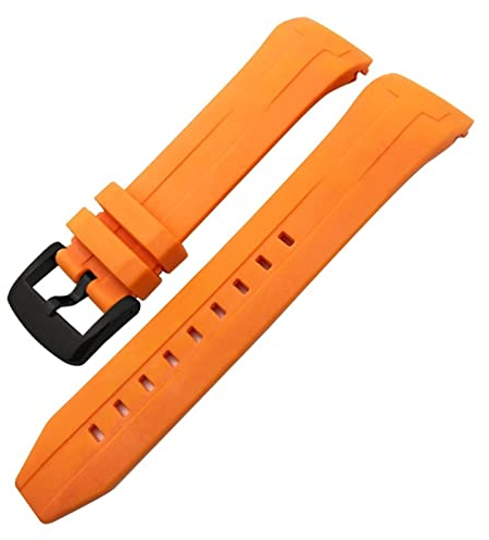 EZZON Gummi Silikon Armband 22mm 21mm für Tissot T120417 Sea Star 1000 Serie Orange Schwarz Wasserdicht Tauchen Uhrenarmband, 22 mm, Kunststoff, Achat