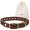 FREUDENTIER Hundehalsband geflochten aus Leder - Handmade in Holland - AlsterTwist Kollektion aus 100% Fettleder (46cm – 52cm Halsumfang, Chocolate)