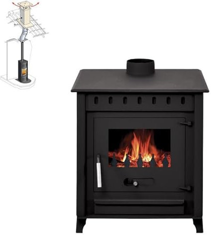 INTERSTOVES - Pack INTERSTOVES Poêle à bois LYA 12 bûches 45cm + Kit Conduit 150 - Acier