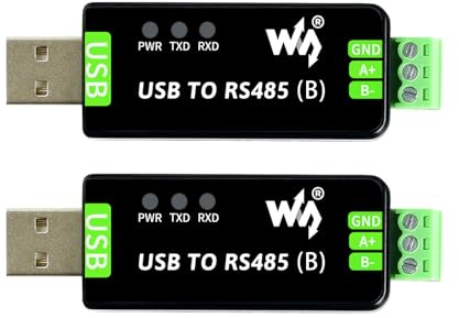 Waveshare Industrial USB to RS485 Bidirectional Converter(2PCS), Onboard Original CH343G, Multi-Protection Circuits