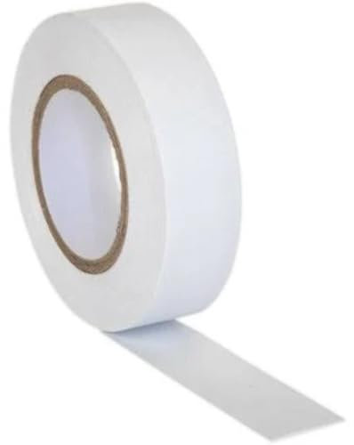 HomeBerg White Electrical Tape - 19mm x 10m - Moisture and Heat Resistant Tape, PVC Strong Self Adhesion White Tape, Multipurpose Electrical Insulation Tape for Electric Wires, DIY (White, 1 Pack)