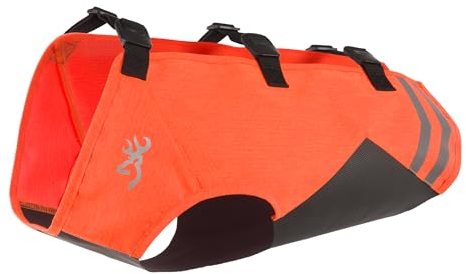 Browning Warnwesten für Hunde, hohe Sichtbarkeit, Orange, Größe M, vollständige Abdeckung