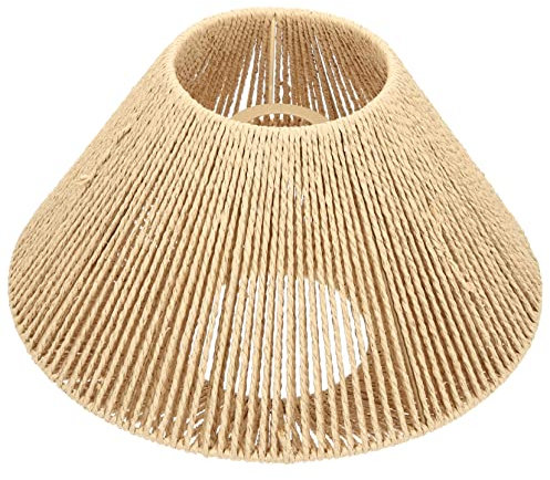 Gadpiparty Pantalla De Mimbre Pantalla De Luz Cilíndrica Lámpara De Techo Tejida Pantalla Estilo Rústico Mano Lámpara De Pie Bohemia Sombra Fibra Cuerda De Papel Estilo Japones Cuerda De Luz