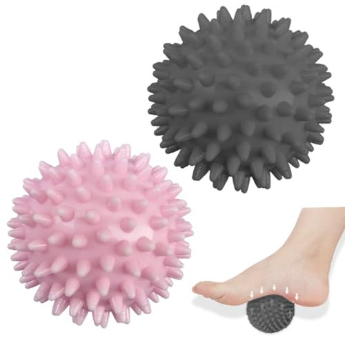AEIOPRS 2 pcs Igelball Massageball verschiedenen Härtegraden noppenball ball mit Noppen für Rücken Beine Füße Hände Muskelmassage