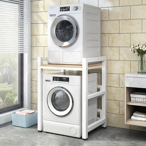 Kit de apilamiento para lavadora y secadora Kit apilable para lavadora y secadora, Portátil Estantería para Lavadora Altura Ajustable para lavadero, Ahorro de espacio Cocina Estante para lavavajillas