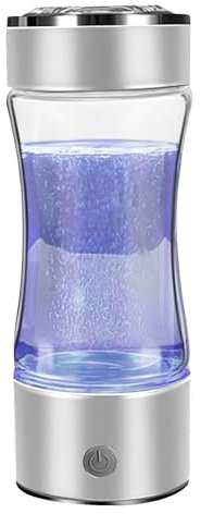 Wasserstoff Wasserflasche,350ml Tragbarer Wasserstoff-Wasserflaschen-Generator mit Geschenkbox,SPE PEM-Technologie 3Min Schnelle Elektrolyse,Wasserionisator für Büro,Reisen,Tägliches Trinken (Silber)