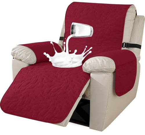 Ystyle Funda Sillon Relax Reclinable, Funda Sofa 1 Plaza Impermeable, Funda Butaca Reclinable, Funda De Sillon, Funda Sofa Reclinable, Funda Sillon 1 Plaza Lavables (1 Asiento, Burdeos)