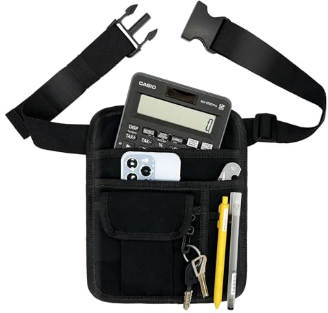 MELINON Restaurant Waiter Waist Money Pouch Bag, Serving Apron, Check Holder with Multiple Pockets, Adjustable Belt for Waitress