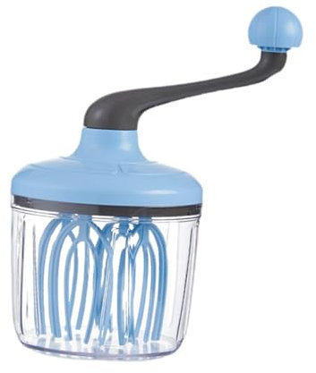 LOVIVER Manual Egg Cream Whisk Hand Foam Maker Frothing Multifunctional Hand Blender Eggs Beater for Kitchen Bread Making Mayonnaise, Blue