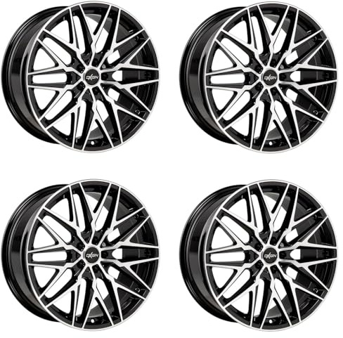 4x Oxigin Felgen 25 Oxcross 7.5x18 ET52 5x112 black full polish kompatibel mit Mercedes A-Klasse B-Klasse CLA EQA GLA GLB Vito V-Klasse