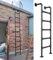 Escalera de hierro forjado para exteriores de 10 pies, escalera de pie para altillo de ático para sótano, ventana, pozo y entrada de litera, escaleras de entrada de 43 pulgadas