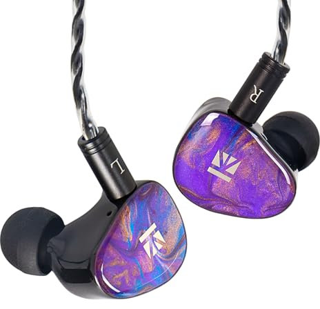 EZ EAR KBEAR KB02 Super Bass Earphones in Ear Monitor Headphones Wired Earbuds Bone Conduction Dynamic Driver Hybrid HiFi IEM in Ear Earphones for Musicians Singers (Purple)