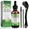 Rosmarinöl Haare Wachstum 60 ml mit Derma-roller 0,25 mm, Reines Rosemary Oil for Hair, Wimpern, Augenbrauen, Gesicht, Hautpflege, Körpermassage, Nährt die Kopfhaut, Verbessert die Blutzirkulation