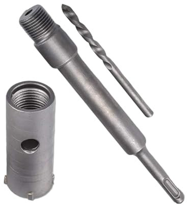 Fresa A Tazza Carotatrice 30mm Con Codolo SDS Plus 11cm Per Cemento, Mattoni, Pietra Muro + Adattatore SDS PLUS + Punta Centraggio 8x110 mm (30 mm)