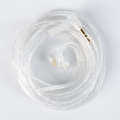 CCZ 2 Meter HIFI IEM-Kabel für Musiker und Sänger – 5N OFC versilbertes Ersatzkabel mit langlebigem 3,5-mm-Stecker und 0,75-mm-vergoldetem Pin für KS1/KS2/ROBIN/Melody/coffee bean(TFZ, kein Mikrofon)