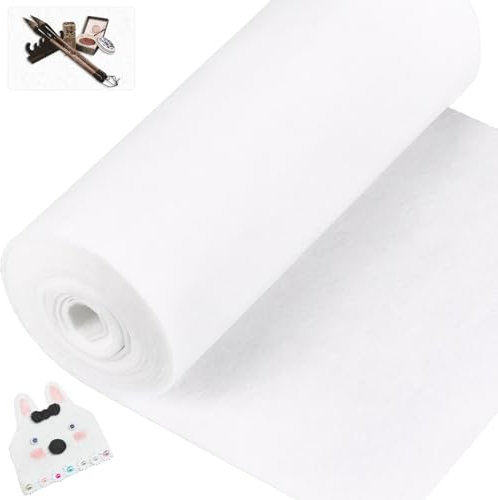 Demarsen Filzrolle Filzstoff,30 cm x 250 cm x 3 mm Polyester Filz,Weiß DIY Bastelfilz Dekofilz für DIY Aufbewahrungstasche Filzunterlage Patchwork Nähen Filz zum Basteln