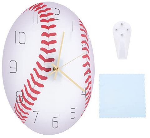 MAGICLULU Baseball Wanduhr Acryl Stumm Leise Uhr Wohnzimmer Schlafzimmer Büro Große Ziffern Dekorative Hängeuhr
