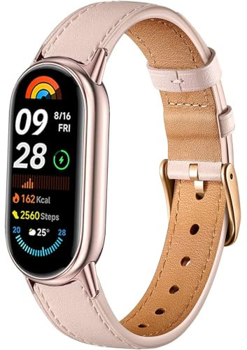 Issinlky bracelet cuir pour Xiaomi Mi band 10/9/8, bracelet remplacement pour Xiaomi band 10/9/8 Smart Watch