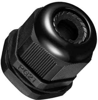 MACHSWON 2Pcs PG21 Cable Gland – Durable Threaded Wire Connector with Locknut for 13-18mm Dia Cable Wire, Black