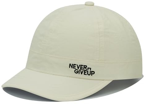 Clakllie Schnelltrocknend Short Brim Cap für Herren Damen Leicht Basecap Wasserdicht Running Dad Caps,BSSQ2505-Cream
