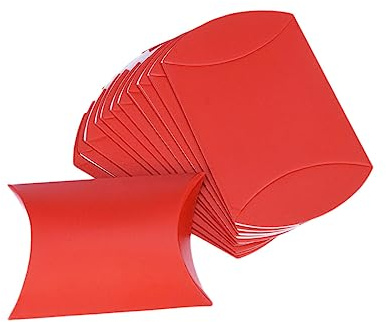 12 Stück-pack Rote Hochzeitsbonbonnieren in Kissenform aus Papier